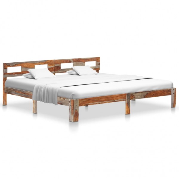 Estrutura de cama de madeira maciça de sheesham 200x200 cm D