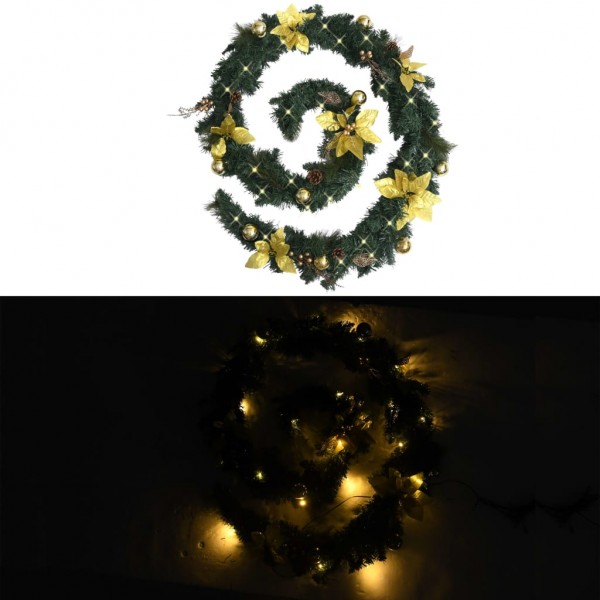 Guirnalda de Natal com luzes LED PVC verde 2,7 m D