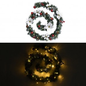 Guirnalda de Natal com luzes LED PVC verde 2,7 m D