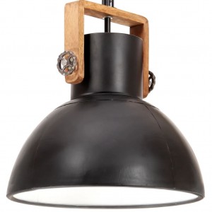 Lâmpada pendente industrial redonda 25 W preto 40 cm E27 D