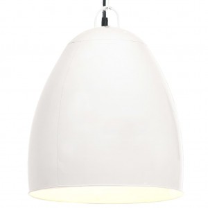 Lámpara colgante industrial redonda 25 W blanca 42 cm E27 D