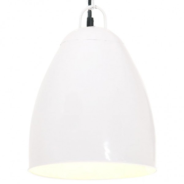 Lámpara colgante industrial redonda 25 W blanca 32 cm E27 D