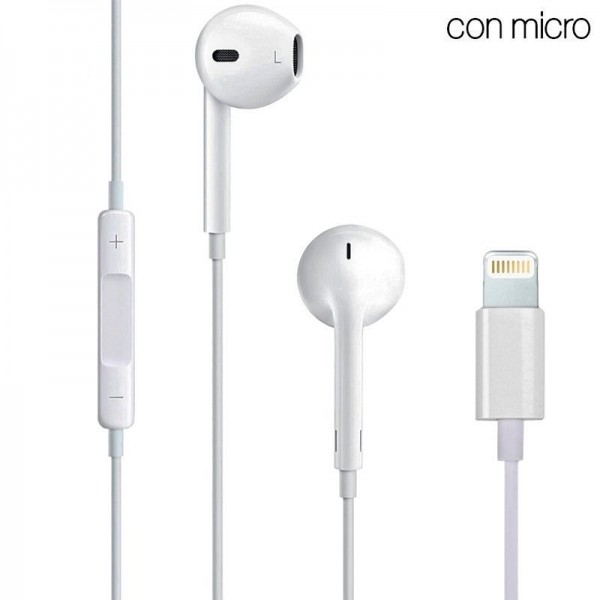 Auriculares Blancos COOL Stereo Con Micro para iPHONE (Lightning Bluetooth) D