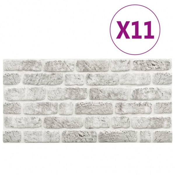 Paneles de pared 3D diseño de ladrillo gris claro 11 piezas EPS Paneles de pared 3D diseño de ladrillo gris claro 11 piezas EPS D