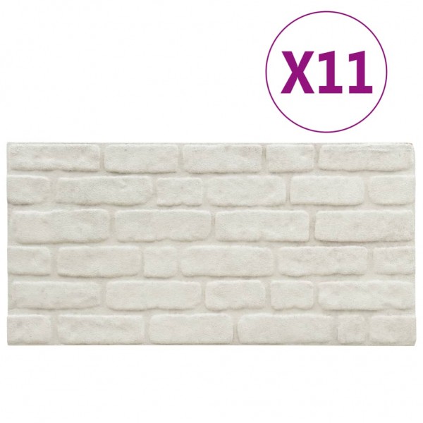 Paneles de pared 3D con diseño de ladrillo blanco 11 piezas EPS D