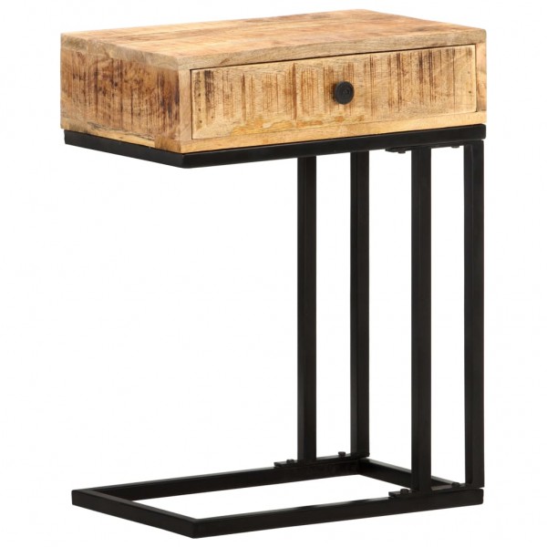 Mesa auxiliar em forma de U madeira maciça de mangue 45x30x61 cm D