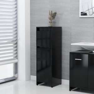 Armario de baño madera contrachapada negro 30x30x95 cm D