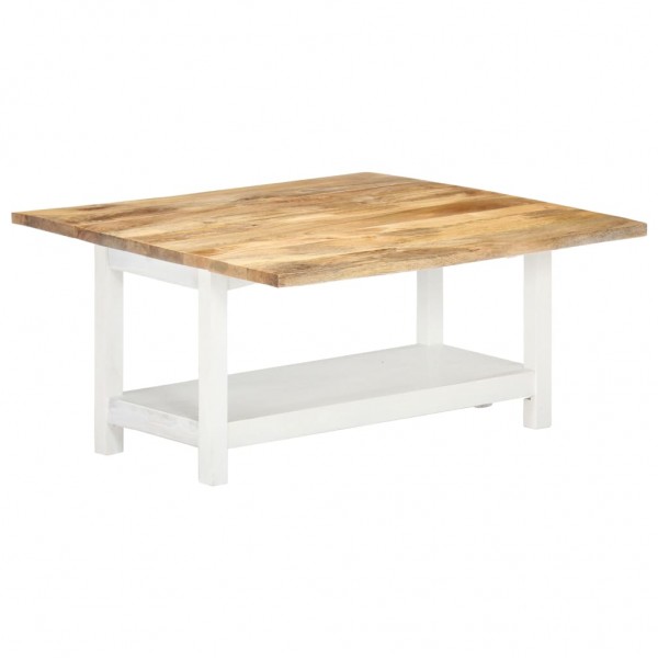 Mesa central de madeira branca de mangue 90x(45-90) x45 cm D