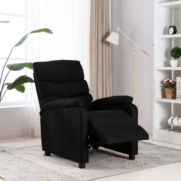 Sillón reclinable de tela negro Sillón reclinable de tela negro D