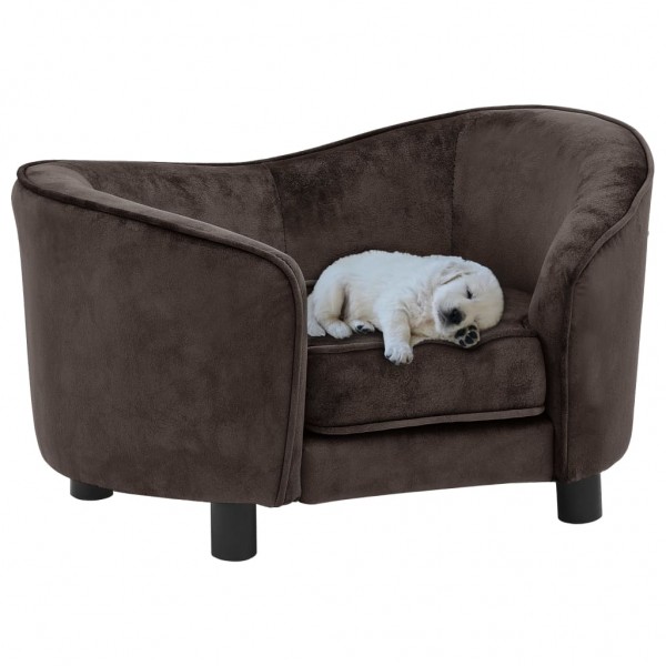 Sofá de cachorro veludo marrom 69x49x40 cm D