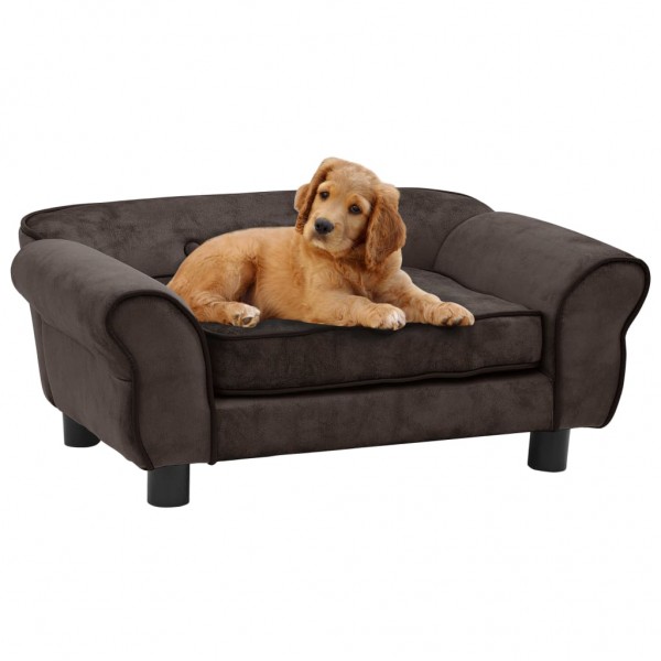 Sofá para perro felpa marrón 72x45x30 cm D