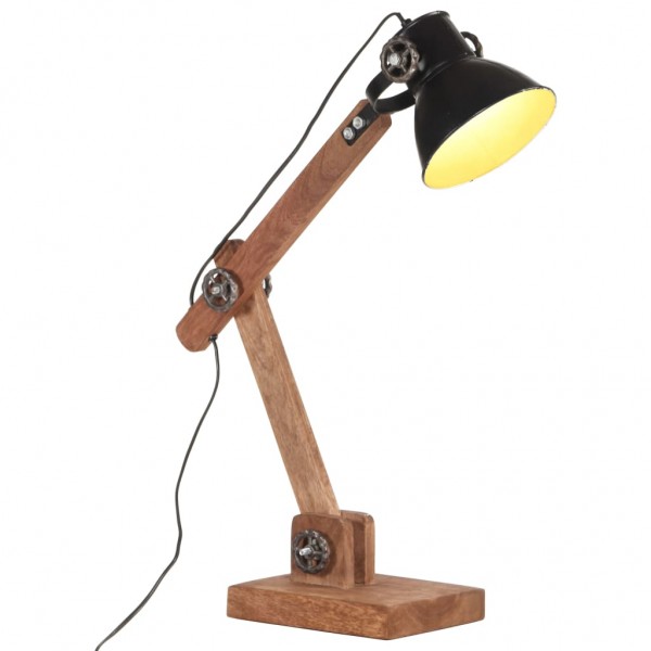 Lámpara de mesa industrial redonda negra 58x18x90 cm E27 D
