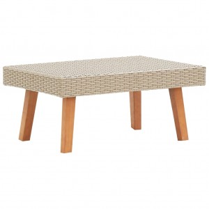 Mesa de centro de jardín ratán sintético beige D