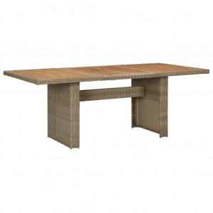 Mesa de comedor de jardín ratán sintético marrón 200x100x74 cm D