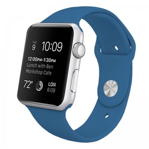 Cintura Apple Watch Series 1 / 2 / 3 / 4 / 5 / 6 / SE (42 / 44 mm) Borracha azul D