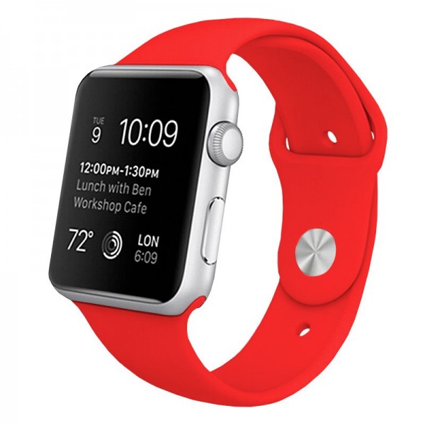 Correa Apple Watch Series 1 / 2 / 3 / 4 / 5 / 6 / SE (42 / 44 mm) Goma Rojo D