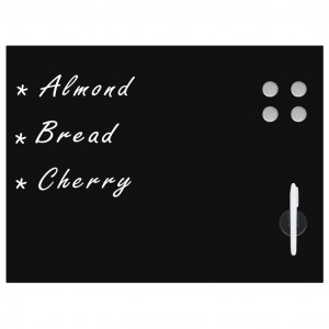 Quadro negro magnético em vidro para parede 80x60 cm H