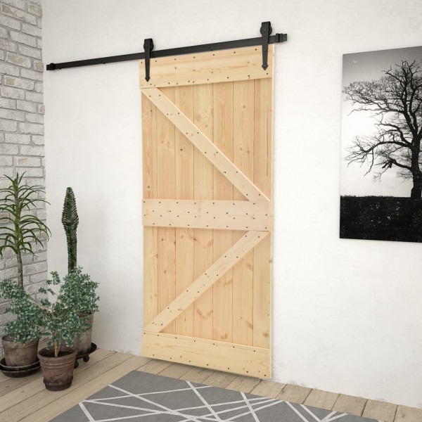Porta de madeira maciça de pinho 100x210 cm D