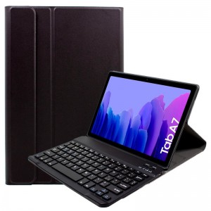Funda Samsung Galaxy Tab A7 T500 / T505 Polipiel Liso Negro Teclado Bluetooth 10.4 Pulg D