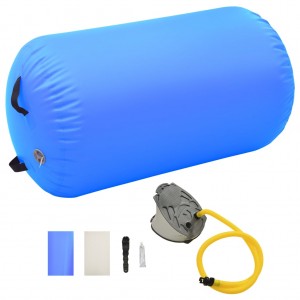 Rollo hinchable de gimnasia con bomba PVC azul 100x60 cm D