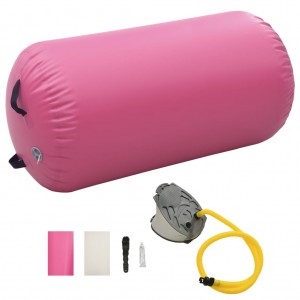 Rolo inflável de ginástica com bomba de PVC rosa 120x75 cm D