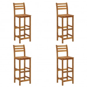 Taburetes de cocina 4 unidades madera maciza de acacia D