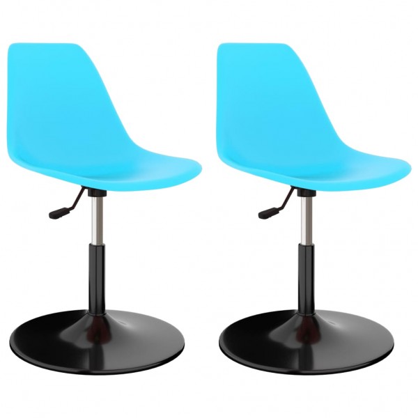 Cadeiras de jantar giratórias 2 unidades de PP azul D