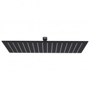 Cabezal ducha efecto lluvia acero inox cuadrado negro 40x30 cm D