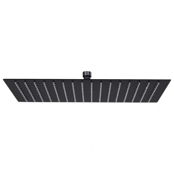 Cabezal ducha efecto lluvia acero inox cuadrado negro 40x30 cm D