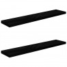 Estantes flotantes pared 2 uds negro MDF 120x23,5x3,8cm