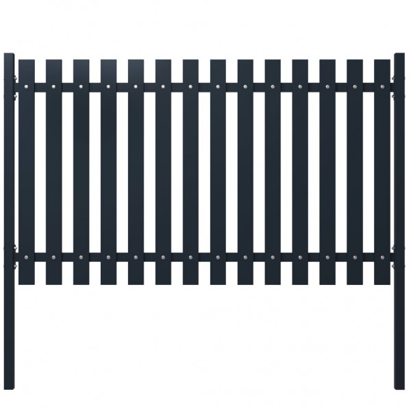 Panel de valla acero recubrimiento polvo antracita 174.5x125 cm D