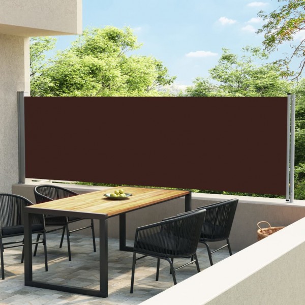 Toldo lateral retráctil para patio marrón 140x600 cm D
