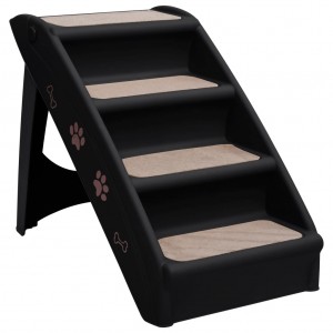 Escalera plegable para perros negro 62x40x49.5 cm D