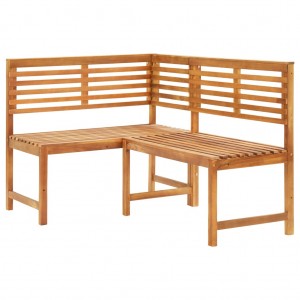 Banco de esquina de jardín 140 cm madera maciza de acacia D