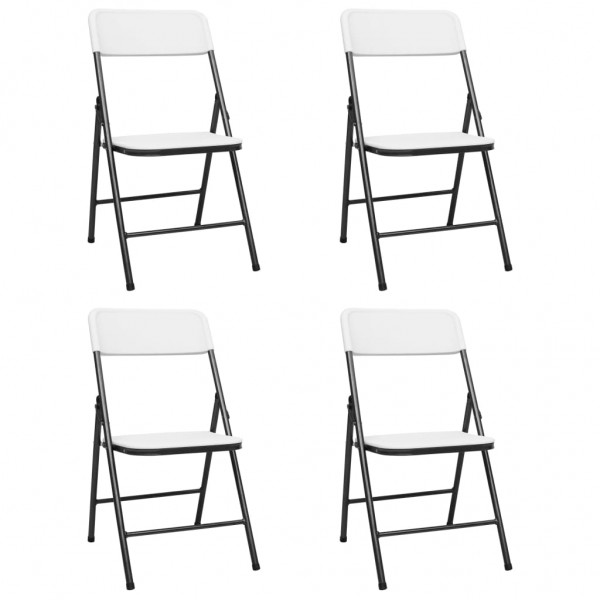 Cadeiras de jardim dobráveis 4 unidades de HDPE branco D