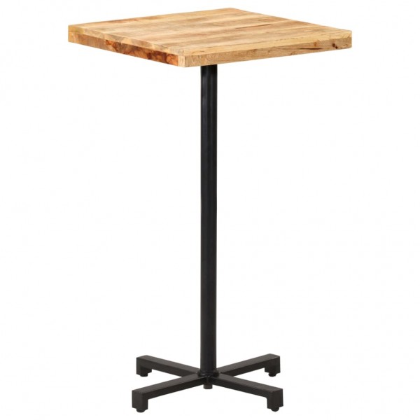 Mesa alta de bar cuadrada madera de mango rugosa 60x60x110 cm D