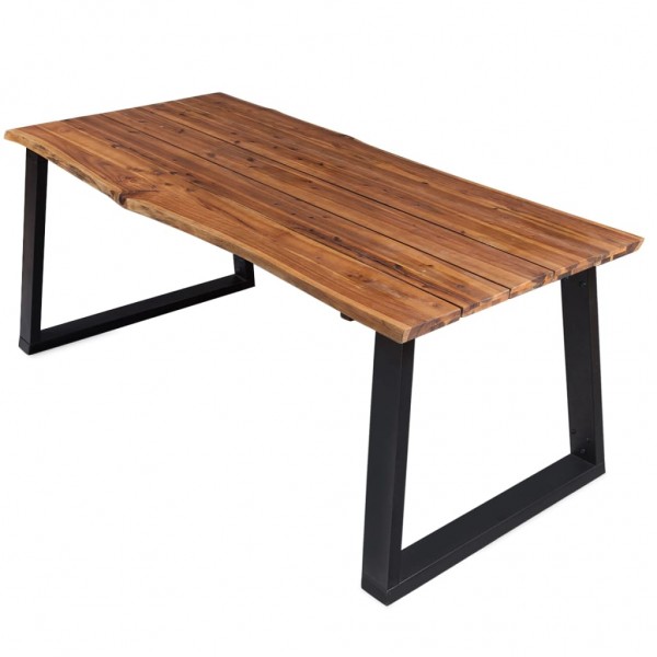 Mesa de comedor madera maciza de acacia 170x90x75 cm D