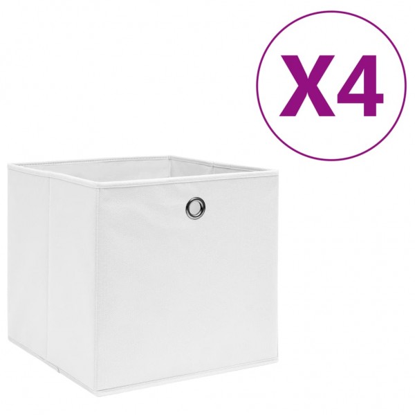 Cajas de almacenaje 10 unidades tela blanco 32x32x32 cm