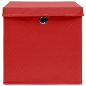 Cajas de almacenaje con tapas 4 uds rojo 28x28x28 cm D