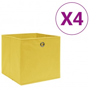 Cajas de almacenaje 4 uds tela no tejida amarillo 28x28x28 cm D
