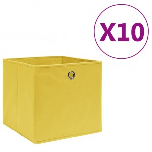 Cajas de almacenaje 10 uds textil no tejido 28x28x28cm amarillo D