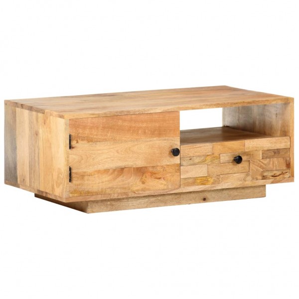 Mesa de centro de madera maciza de mango 90x50x35 cm D