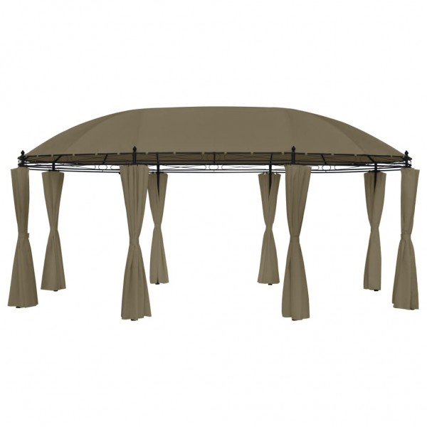 Sala de jantar com cortinas de cinza taupe 180g/m2 520x349x255 cm D