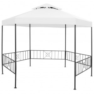 Cenador de jardín blanco 323x275x265 cm 180 g/m² D