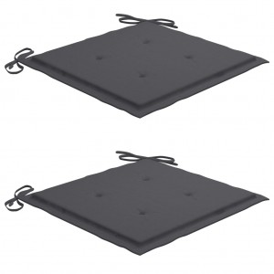 Acolhimentos cadeiras de jardim 2 x tecido Oxford anthracite 40x40x3 cm D