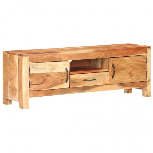 Mueble para TV de madera maciza de acacia 116x30x40 cm D
