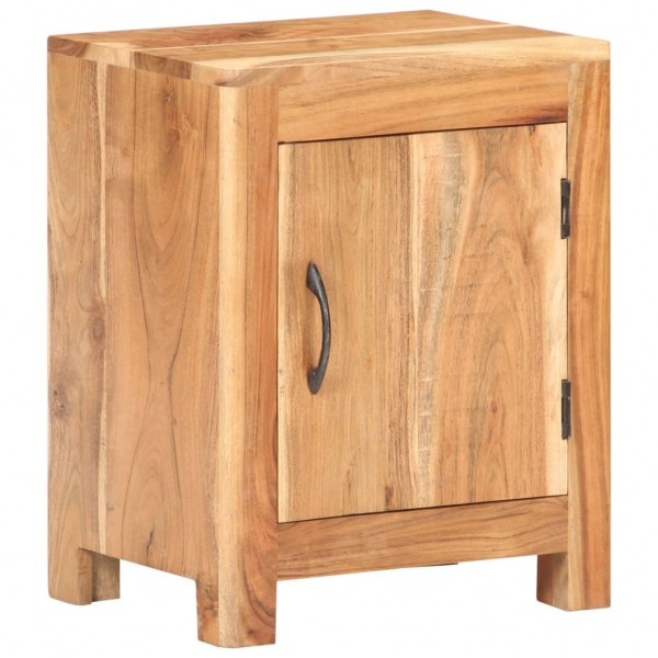 Mesa de noite de madeira maciça de acácia 40x30x50 cm D