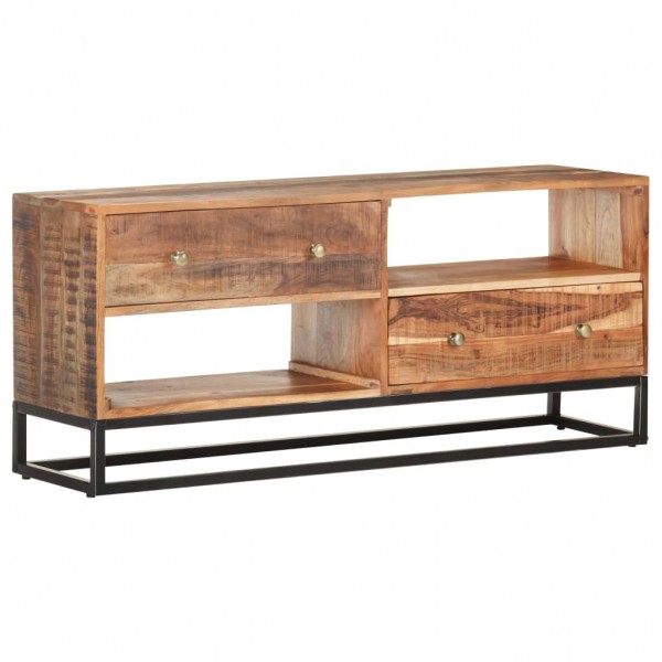 Mueble para TV de madera maciza de acacia rugosa 120x30x50 cm D