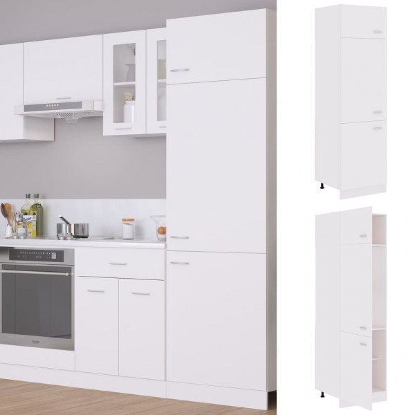 Armario de frigorífico de aglomerado blanco 60x57x207 cm D