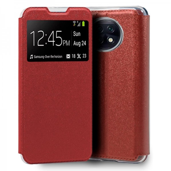 Fundação COOL Capa de Flip para Xiaomi Nota Redmy 9T Liso vermelho D